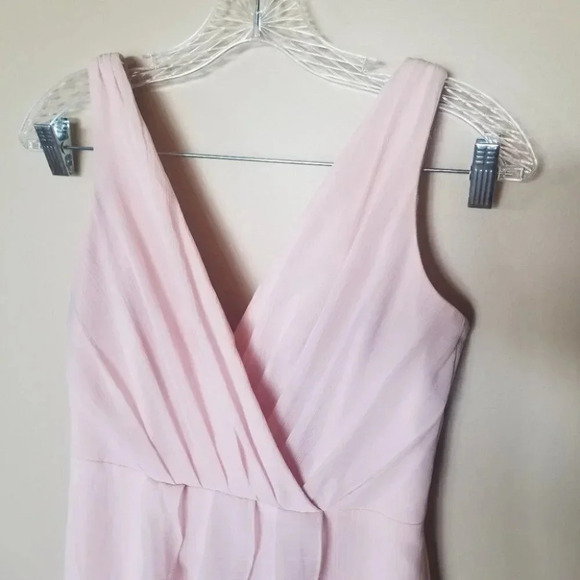 White By Vera Wang Blush Pink Ruffle Maxi  Bridesmaids Dress 2 - Picture 5 of 15